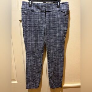 LOFT Marisa Skinny Checkered Pants in Black and White